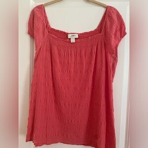 Ann Taylor/Loft Pretty Orange Top! 
Size Large.